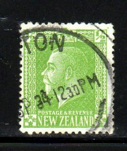 NEW ZEALAND #144   1915  1/2c  KING GEORGE V      F-VF  USED