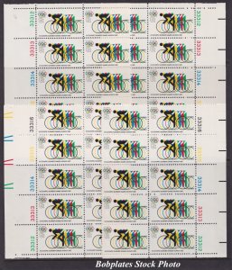 BOBPLATES #1460 Olympics Matched Set Plate Blocks 33312-16 VF NH CV=$6+