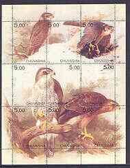 Chuvashia Republic 2001 Birds of Prey composite perf shee...