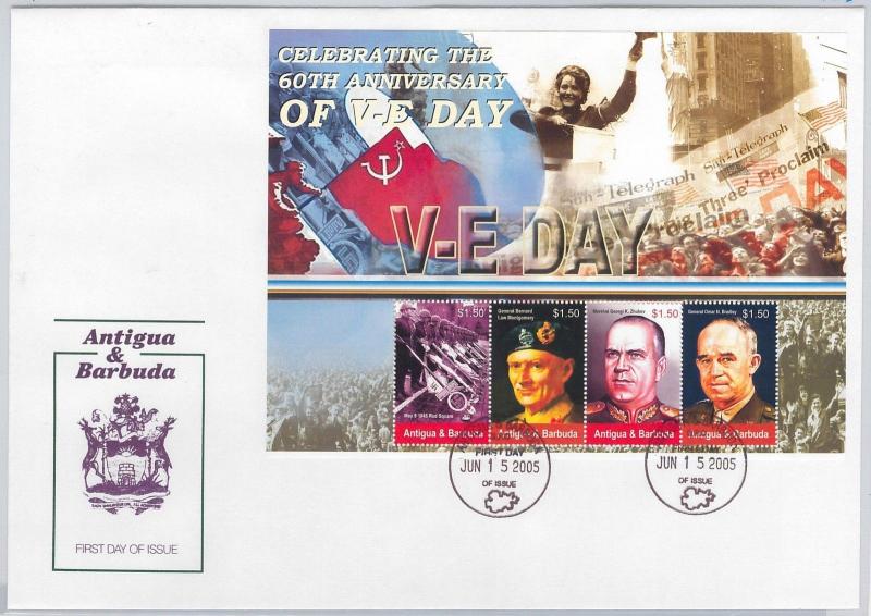 ANTIGUA & BARBUDA - POSTAL HISTORY -  FDC COVER 2005 : V-E DAY  WAR