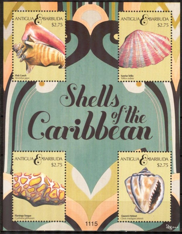 Antigua and Barbuda 2011 Shells Mi. 4918/21 sheet MNH