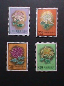 ​CHINA-TAIWAN 1974 SC#1901-4  LOVELY BEAUTIFUL  CHRYSANTHEMUM FLOWERS- MNH VF