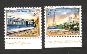 SERBIA - MNH SET - 125 YEARS OF  ORIENT-EXPRESS - LOCOMOTIVE, TRAIN - 2008.