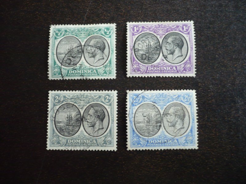 Stamps - Dominica - Scott# 65,66,70,72 - Used Part Set of 4 Stamps