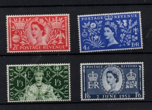 GB QEII 1953 Coronation Mint LHM SG532-535 WS35779