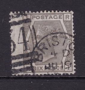 Great Britain a QV 6d grey plate 15 used