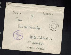 1940 Germany Dachau Concentration Camp Guard Cover Waffen SS Feldpost Vienna KZ