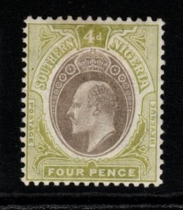 SOUTHERN NIGERIA SG26a 1906 4d GREY-BLACK & OLIVE-GREEN CHALKY PAPER MTD MINT 