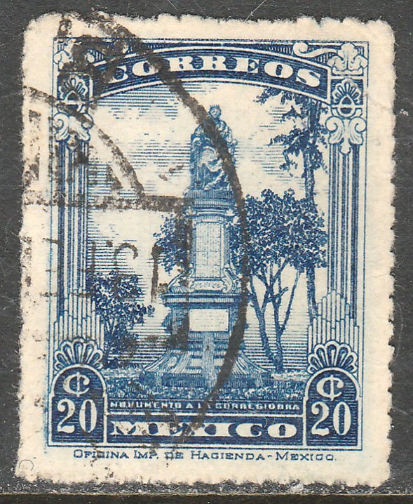 MEXICO 640, 20cents JOSEFA ORTIZ MONUMENT Unwmk USED VF (390)