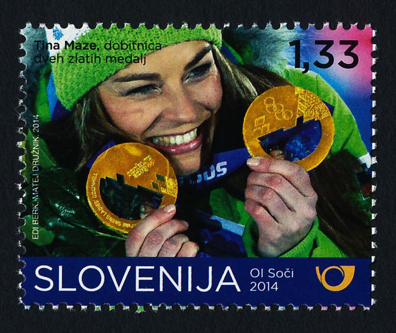 Slovenia 1040 MNH - Tina Maze, Olympic Gold Medalist, Sports, Skiing