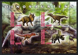 CONGO B. - 2013 - Dinosaurs #1 - Perf 4v Sheet -Mint Never Hinged