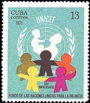 CUBA Sc# 1668  UNICEF 2th Anniversary UNITED NATIONS CHILDRENS FUND 1971  MNH