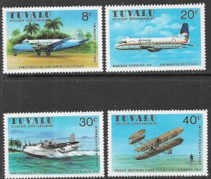 TUVALU 1980 AIRCRAFT Set Sc 142-145 MNH