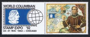 Wallis and Futuna Christopher Columbus 1v with Left Label Exhibition SG#605