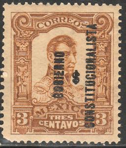 MEXICO 425, 3c REVOLUT OVPT GOBIERNO $ CONSTITUC..MINT, NH. VF.