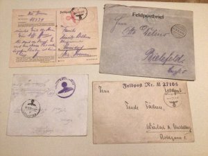 Germany Field post Wartime covers and card no contents A9536