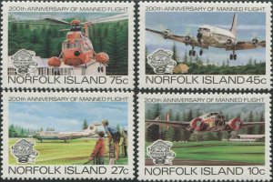 Norfolk Island 1983 SG304-307 Manned Flight set MNH