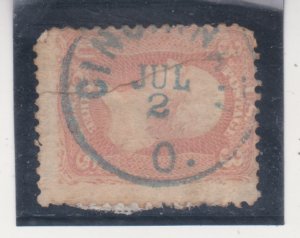 US Scott #65 3c Washington Used with Cincinnati Ohio SON Fancy Cancel