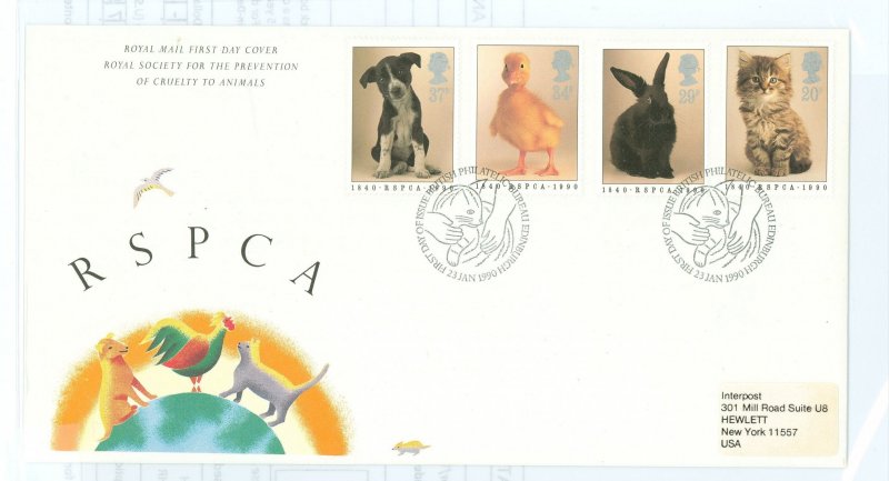 Great Britain 1300-03 1990 Prevention of Cruelty to animals - FDC