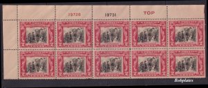 BOBPLATES US #651 Vincennes Plate Block of 10 TL 19726 19731 F-VF NH SCV=$24.6