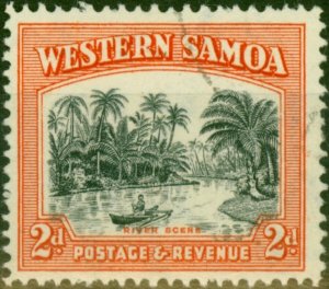 Western Samoa 1935 2d Black & Orange SG182b P.13.50 x 14 Fine Used