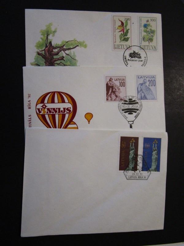 Latvia 5 First Day Covers / Light Corner Creases from Mounting (V) - M25