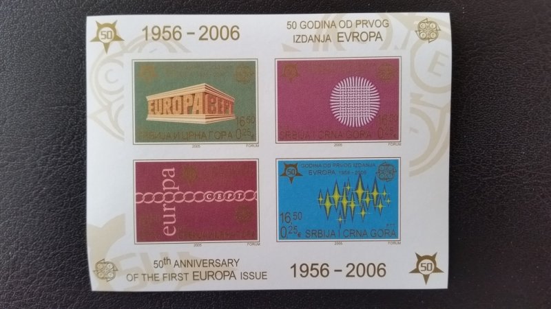 50th anniversary of EUROPA stamps - Serbia and Montenegro complete ** MNH