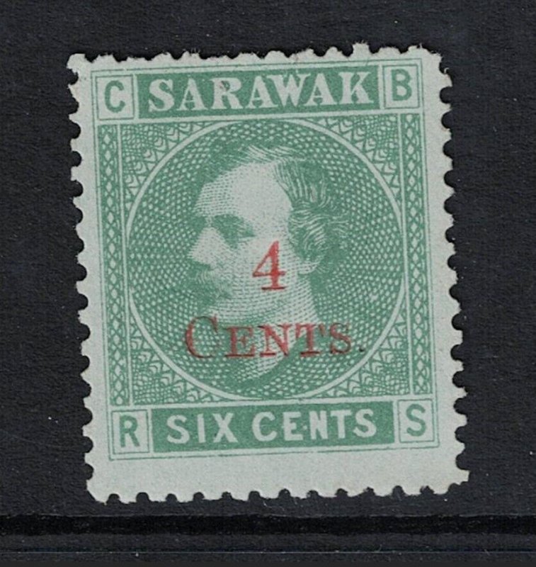 Sarawak SG# 34 Mint Hinged / OVPT Shifted Lower / Full Gum - S20586