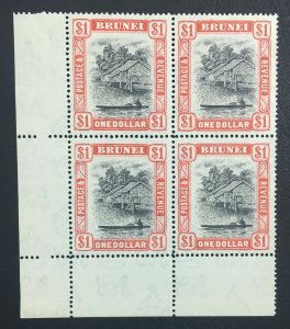 MOMEN: BRUNEI SG #90 1947-51 BLOCK MINT OG NH LOT #61153