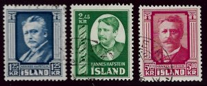 Iceland SCV#284-286 Used F-VF SC$38.50.....ICE your collection!