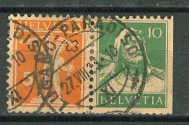 Switzerland # 158+168  Wm.Tell Se-tenant Pair  (1) Used