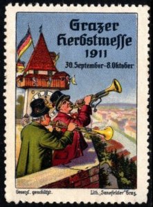 1911 Austria Poster Stamp Graz Fall International Fair MNH