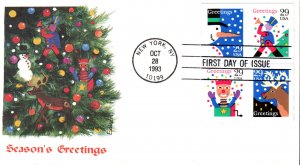 #2799-2802 Christmas Designs Edken FDC