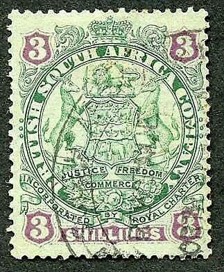 Rhodesia SG36 3/- Springbok Die I Cat 42 pounds 