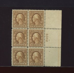 427 Washington Perf 10  Mint Plate Block of 6 Stamps NH (Stock 427 A1)