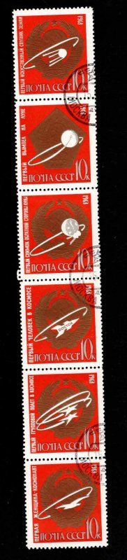 Russia Scott 2835a Used CTO space achievement set strip
