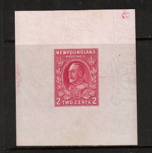 Newfoundland #185DP Extra Fine Large Die Proof In Rose On White Wove Wmk Paper