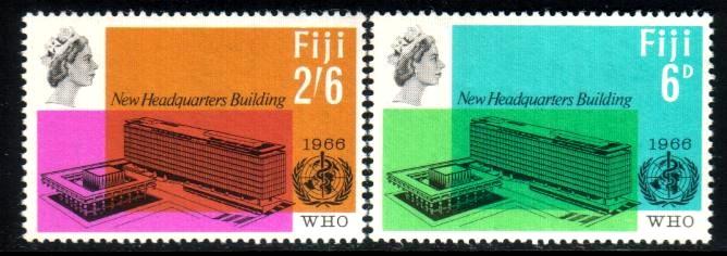 WHO Healthquarters Issue, 1966, Fiji SC#224-225 MNH set