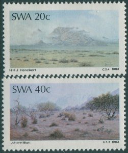 South West Africa 1983 SG416-418 Landscape Paintings (2) MLH