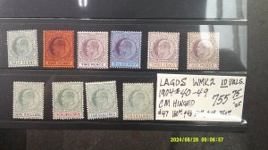 Lagos 1904 Scott# 40-49 Complete Mint Hinged/Light Hinge VF-XF (C) set of 10