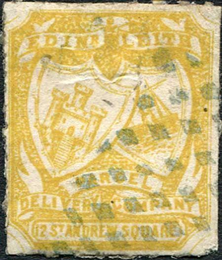 SGCD16 2d Yellow Bistre Edinburgh & Leith Circular Delivery Stamp Used