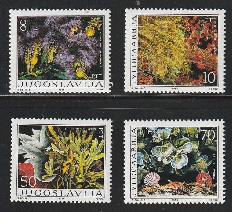 Yugoslavia 1985 MNH Stamps Scott 1748-1751 Seaweed Marine Life