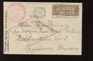 C14 Graf Zeppelin APRIL 19 1930 First Day Cover to Hanover Germany (Cv 999)