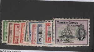 Turks & Caicos Scott #'s 105 - 117 set VF mint light hinged cv $ 88 ! see pic !