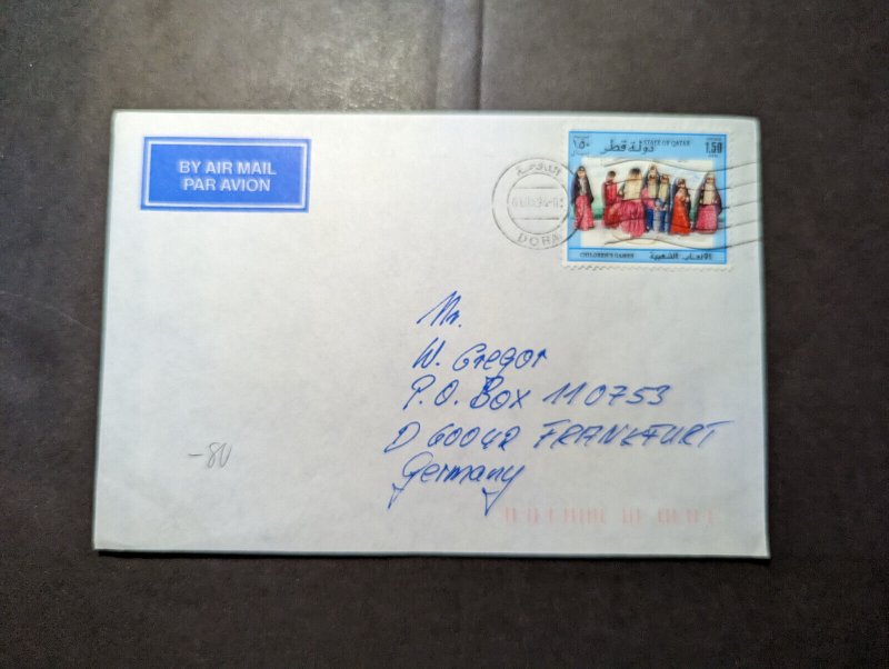 1994 State of Qatar Airmail Cover Doha to Frankfurt am Main Germany