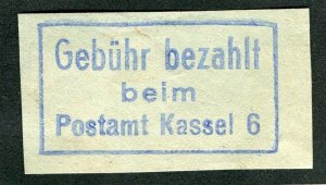 GERMANY; 1950s early GEBUHR BEZAHLT Postal Stationary Piece