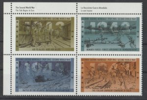 Canada 1506a World War 2 - Block  MNH - Plate block UL
