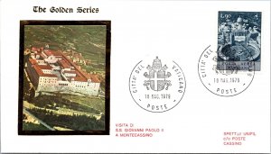 Vatican FDC 1979 - SS Giovanni Paolo II to Montecassino - Golden Series - F30885