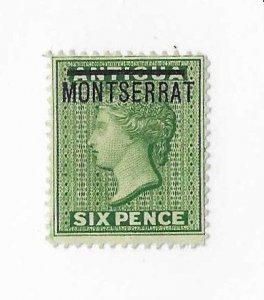 Montserrat Sc #2  6p green unused no gum VF