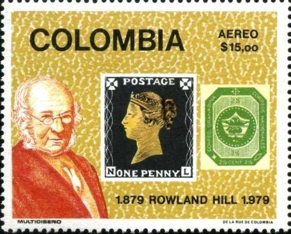 Colombia 1979 MNH Stamps Scott C679 Rowland Hill Penny Black Post Philately